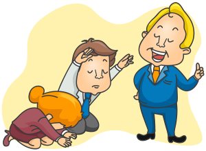 Follow-the-leader-cartoon-people-bowing-